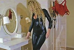 Fetish Lady Latex Mona in Sexy Catsuit and High Heells