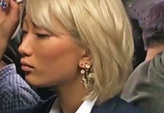 Japanese Blonde AIKA Groped in a Public Bus and Abused in a Public Toilet